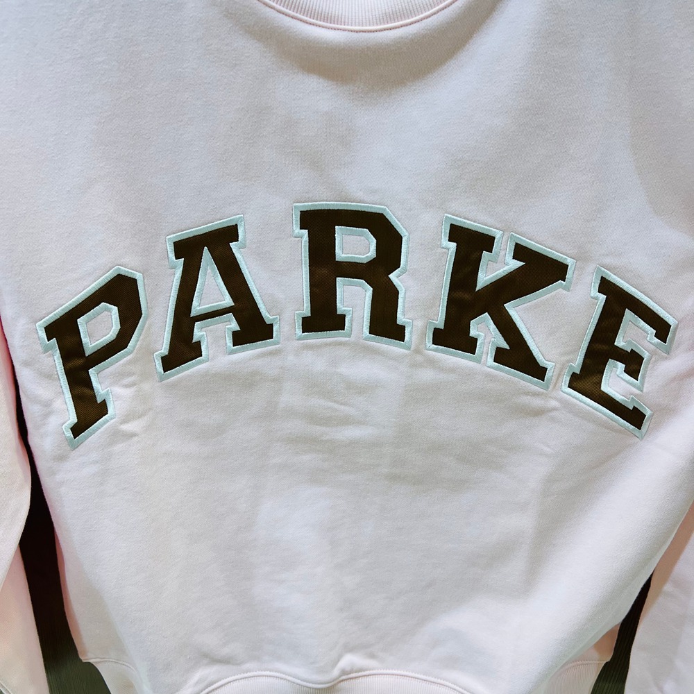 PARKE Light Pink Mock Neck Varsity Sweatshirt - Picture 3 of 6